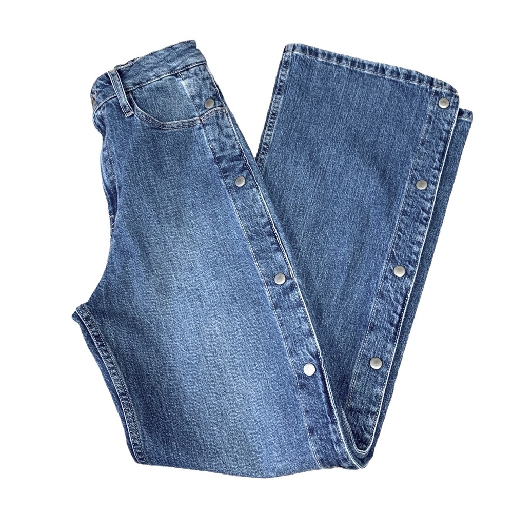NWT Social Tourist Highest Rise Side Snap Extreme Baggy Jeans Medium Wash Denim - Picture 4 of 16